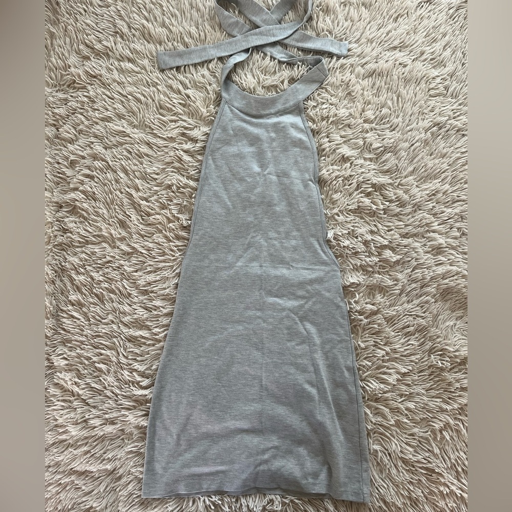 Grey backless mini dress